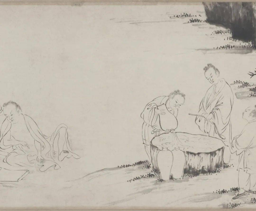 唐伯虎白描人物<strong></p>
<p>伯虎币</strong>，线条太美啦！
