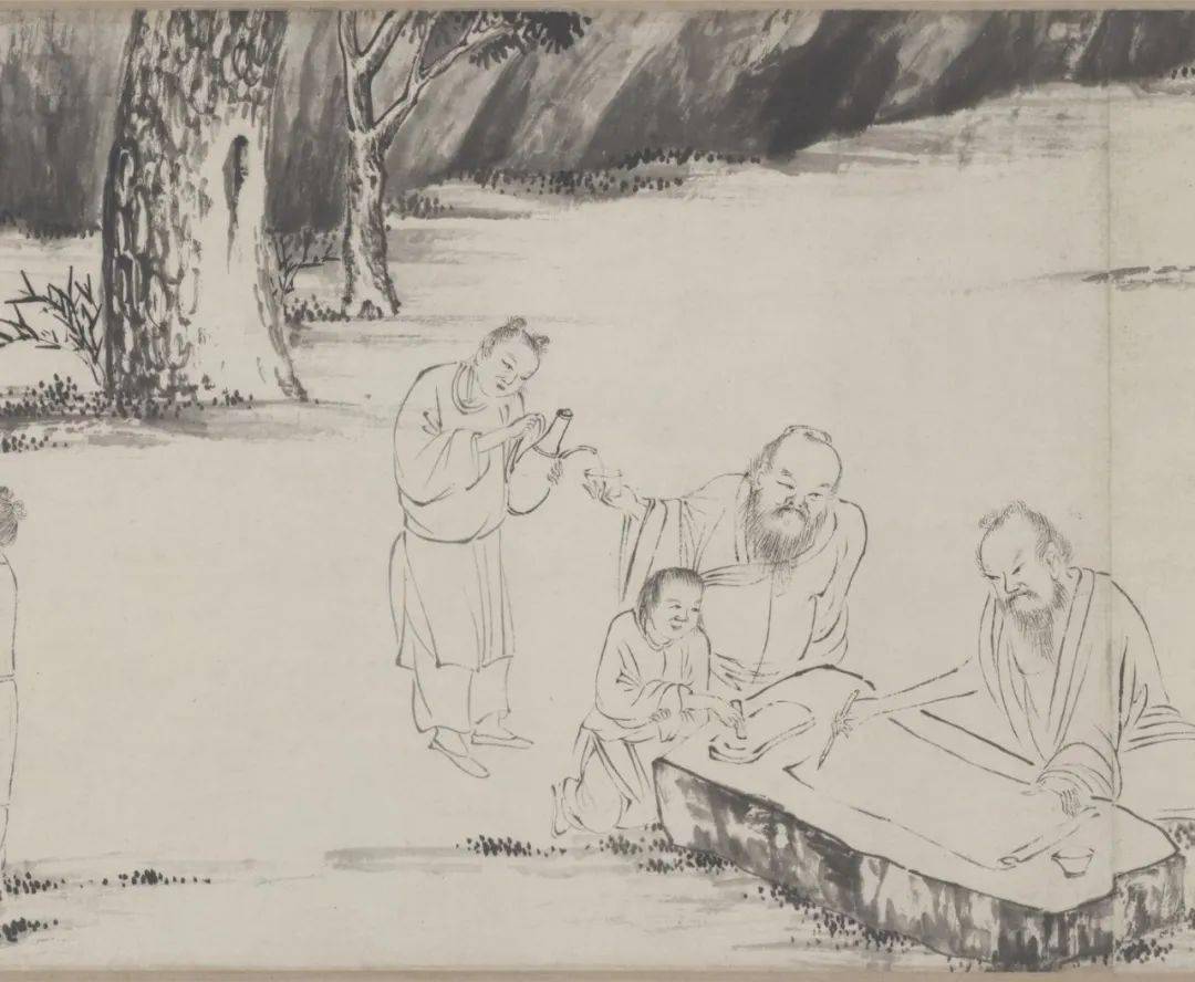 唐伯虎白描人物<strong></p>
<p>伯虎币</strong>，线条太美啦！