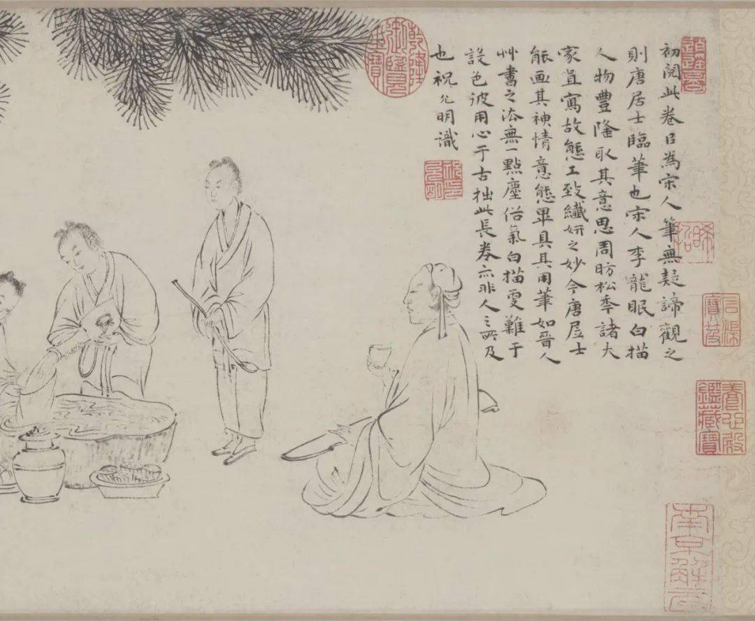 唐伯虎白描人物<strong></p>
<p>伯虎币</strong>，线条太美啦！