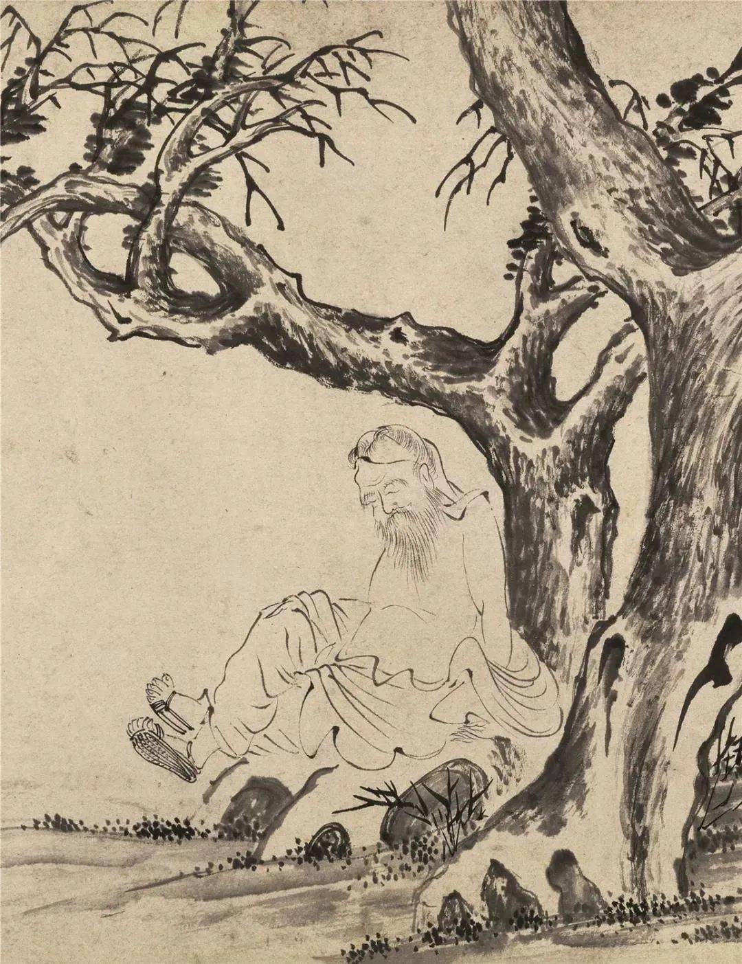 唐伯虎白描人物<strong></p>
<p>伯虎币</strong>，线条太美啦！