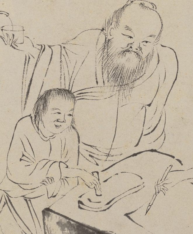 唐伯虎白描人物<strong></p>
<p>伯虎币</strong>，线条太美啦！