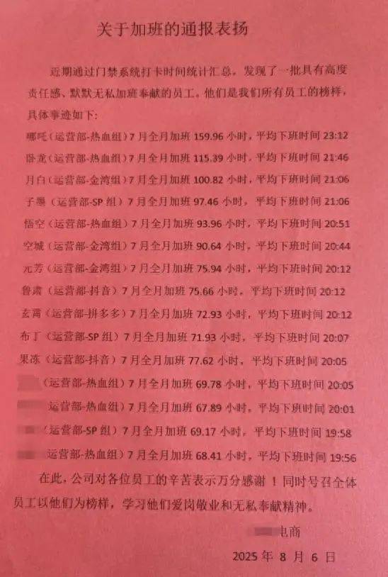 上海一公司通报加班表扬名单<strong></p>
<p>理财</strong>，最高时长近160小时，工作人员称非强制，需申请会有加班费