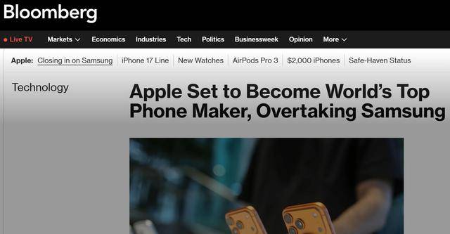 外媒：苹果有望超越三星<strong></p>
<p>2017理财</strong>，成为全球最大手机制造商