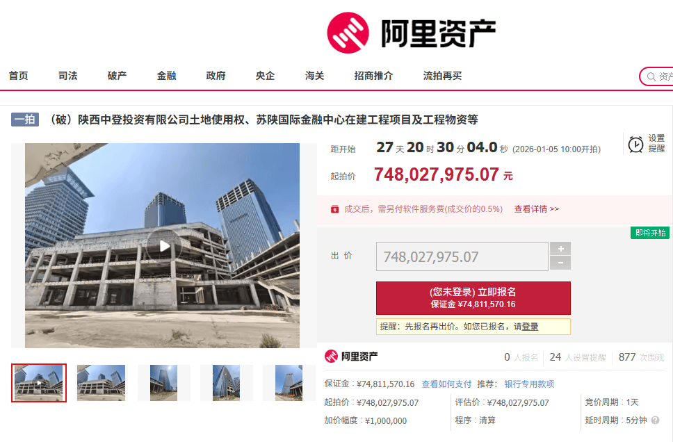 西安地标“双子塔”荒芜十年<strong></p>
<p>理财中心</strong>,7.48亿起拍