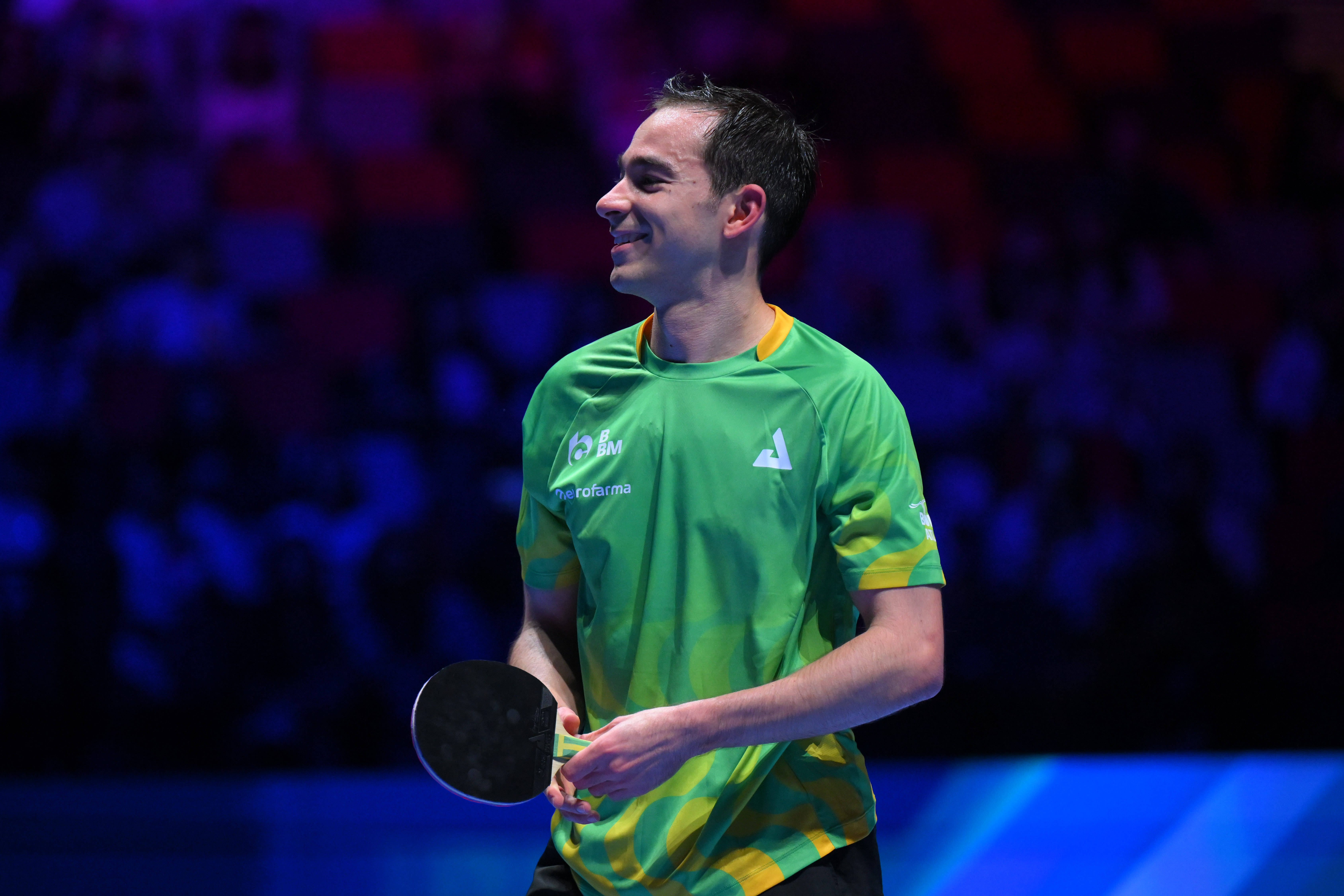 （体育）乒乓球——世界杯男单：雨果·卡尔德拉诺晋级四强